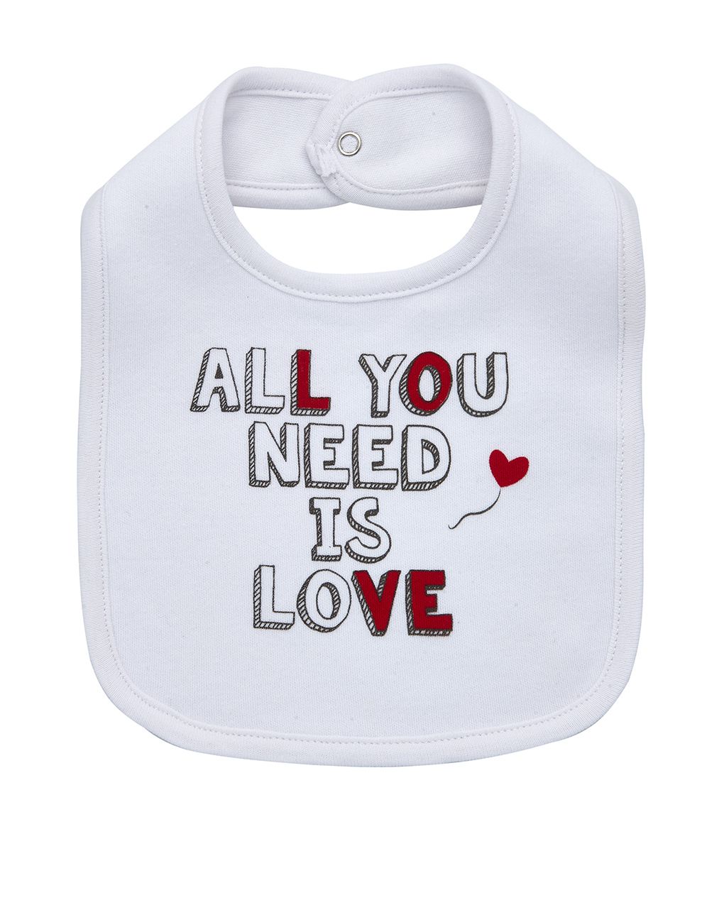 σαλιάρα λευκή all you need love unisex - Prénatal