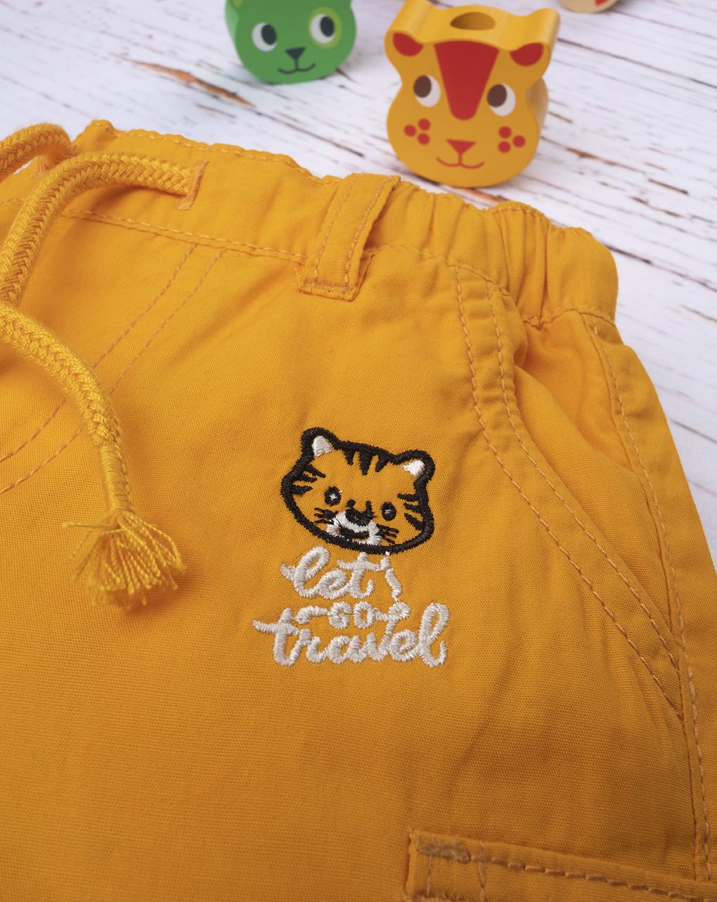 σορτσάκι πορτοκαλί βαμβακερής ποπλίνας για αγόρι - Prénatal