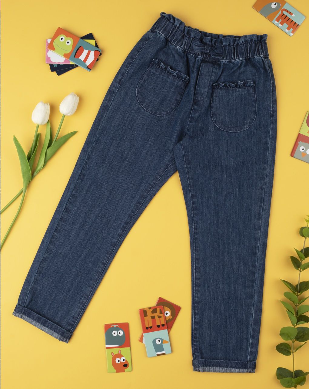 παιδικό βαμβακερό τζιν παντελόνι για κορίτσι - Prénatal