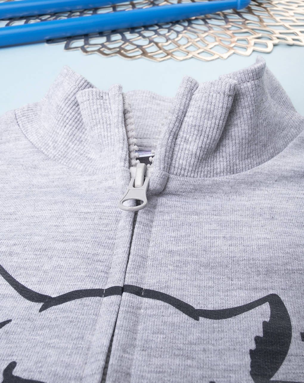 παιδική ζακέτα φούτερ γκρι με πάνθηρα για αγόρι - Prénatal