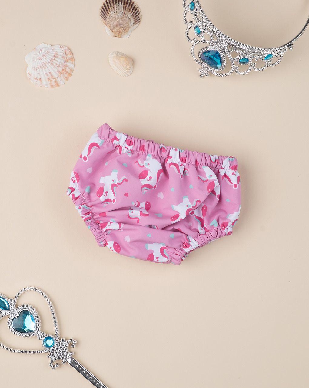 βρεφικό μαγιό πάνα ροζ με μονόκερους για κορίτσι - Prénatal