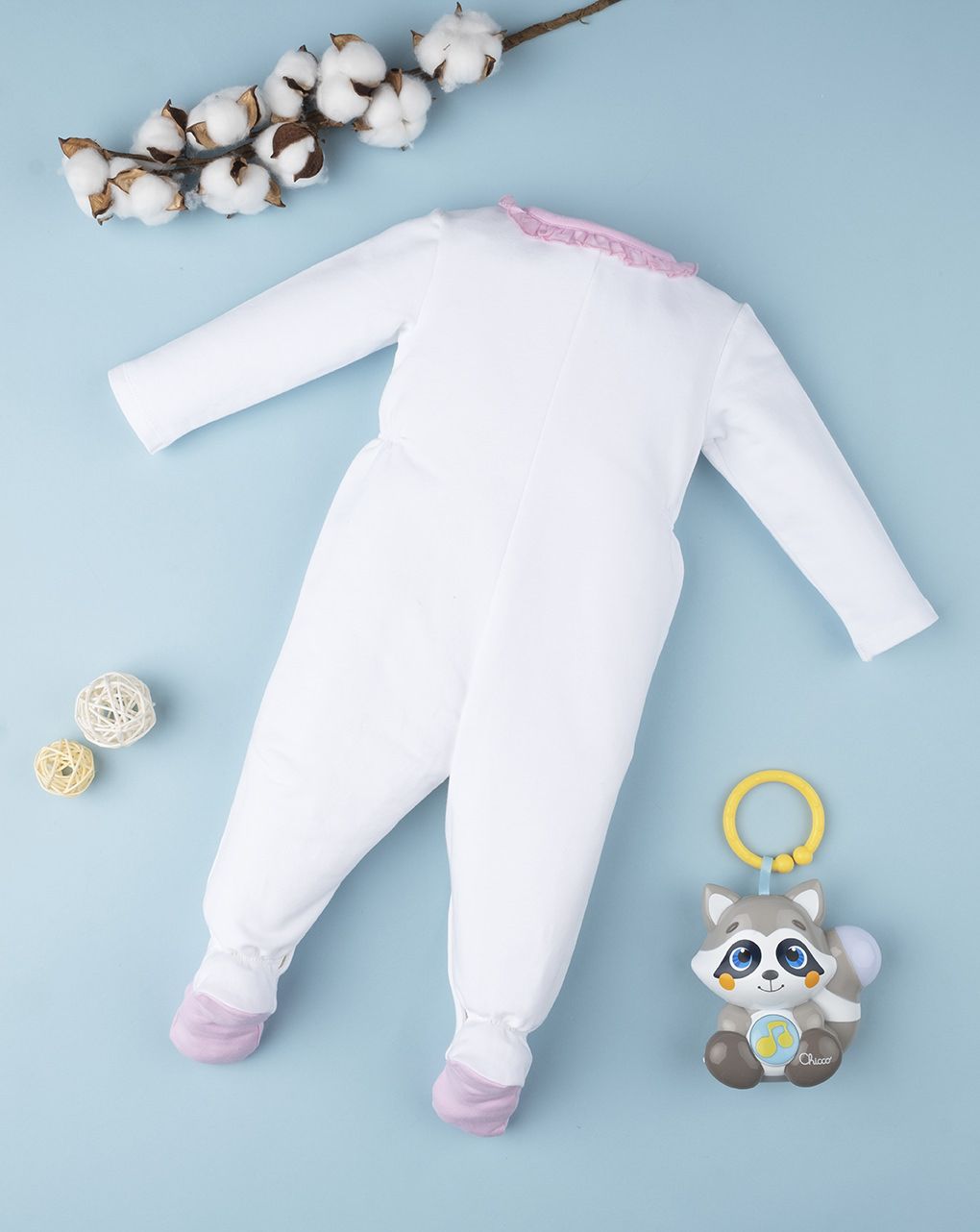 βρεφικό φορμάκι άσπρο με πάντα για κορίτσι - Prénatal