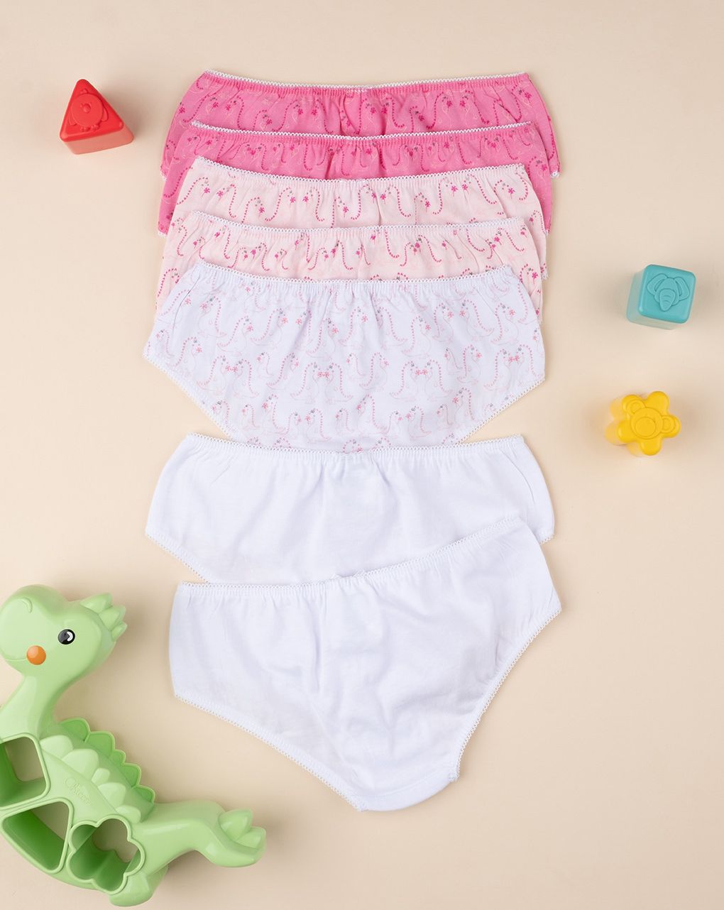 παιδικά σλιπάκια πακέτο με δεινσαυρους  x7 τμχ για κορίτσι - Prénatal