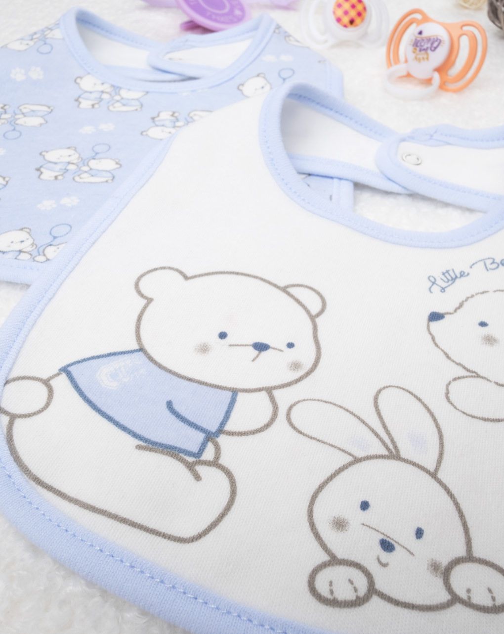 σαλιάρες πακέτο x 2 τεμ. γαλάζιο για αγόρι - Prénatal