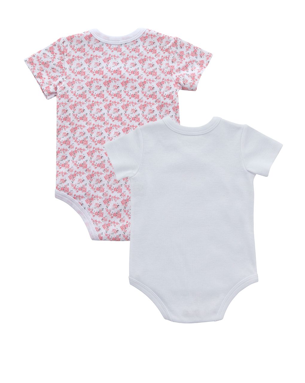 βρεφικά κορμάκια κοντομάνικα πακέτο x2 τμχ λουλουδάκια/αρκουδάκι για κορίτσι - Prénatal