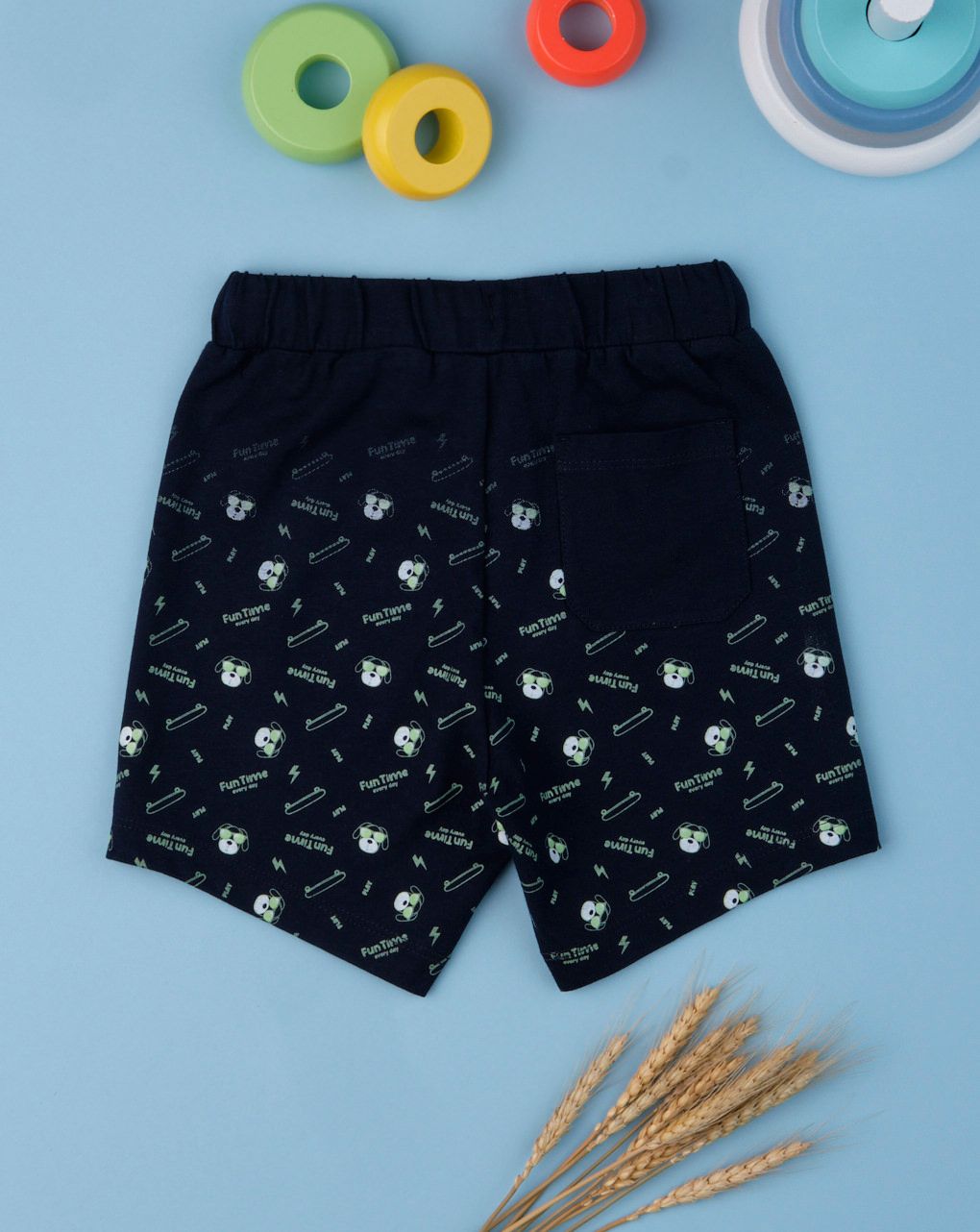 βερμούδα μπλε εμπριμέ με σκυλάκια για αγόρι - Prénatal