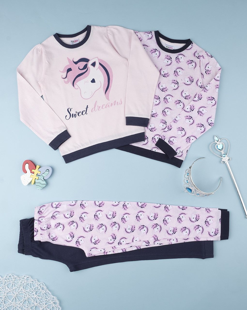 πιτζάμες πακέτο x2 τμχ με μονόκερους για κορίτσι - Prénatal