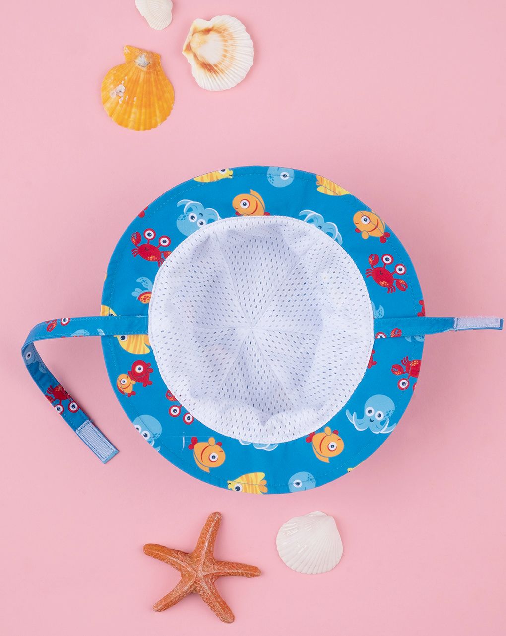 βρεφικό καπέλο μπλε με θαλάσσια ζώα για αγόρι - Prénatal