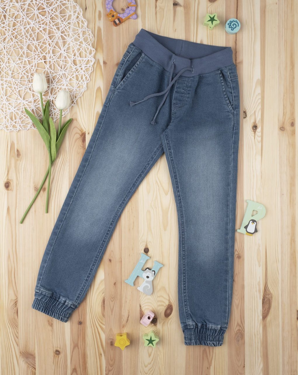 παιδικό παντελόνι τζιν μπλε ανοιχτό για αγόρι