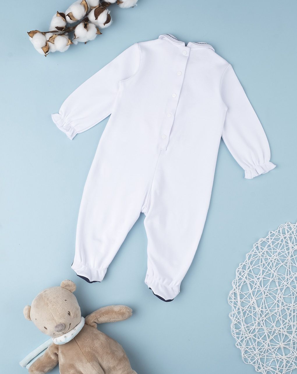 βρεφικό φορμάκι άσπρο με αρκουδάκι για κορίτσι - Prénatal