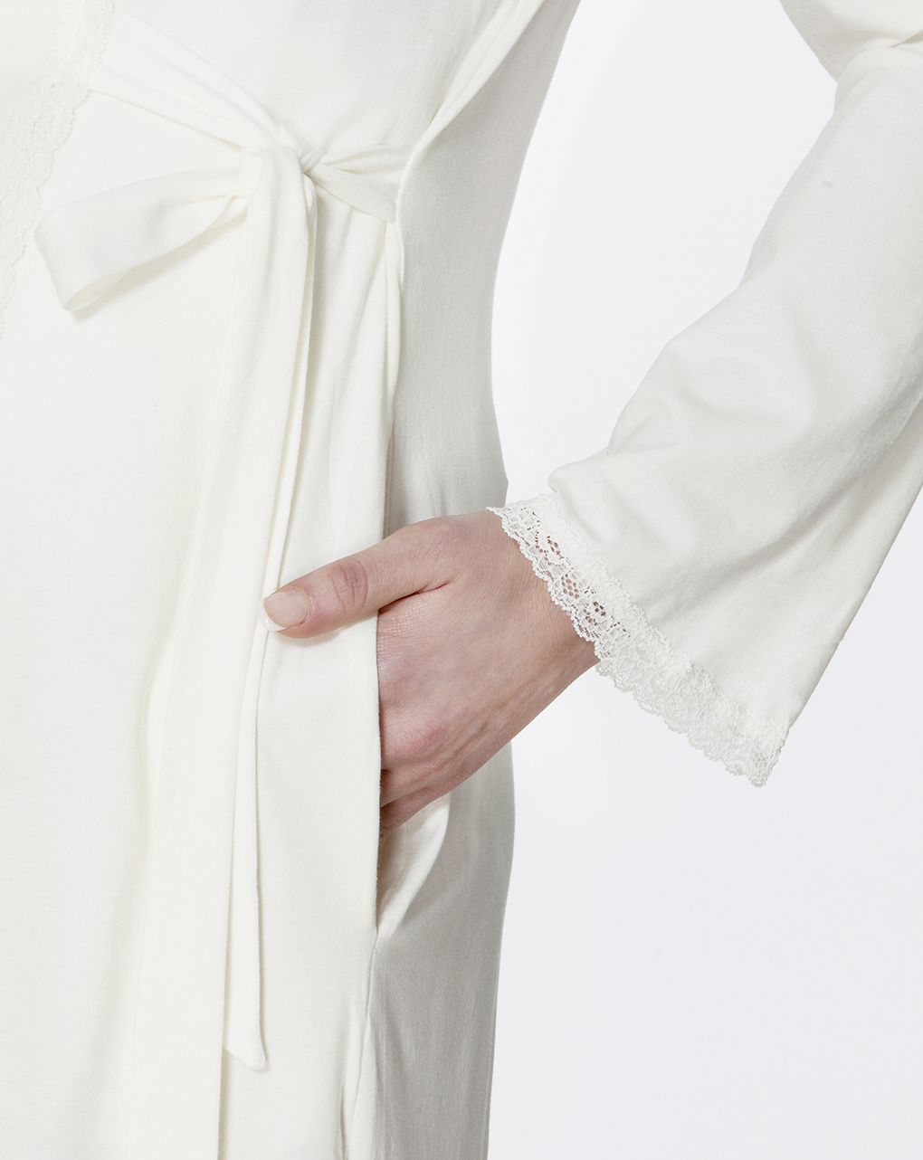 γυναικεία ρόμπα με δαντέλα εκρού - Prénatal