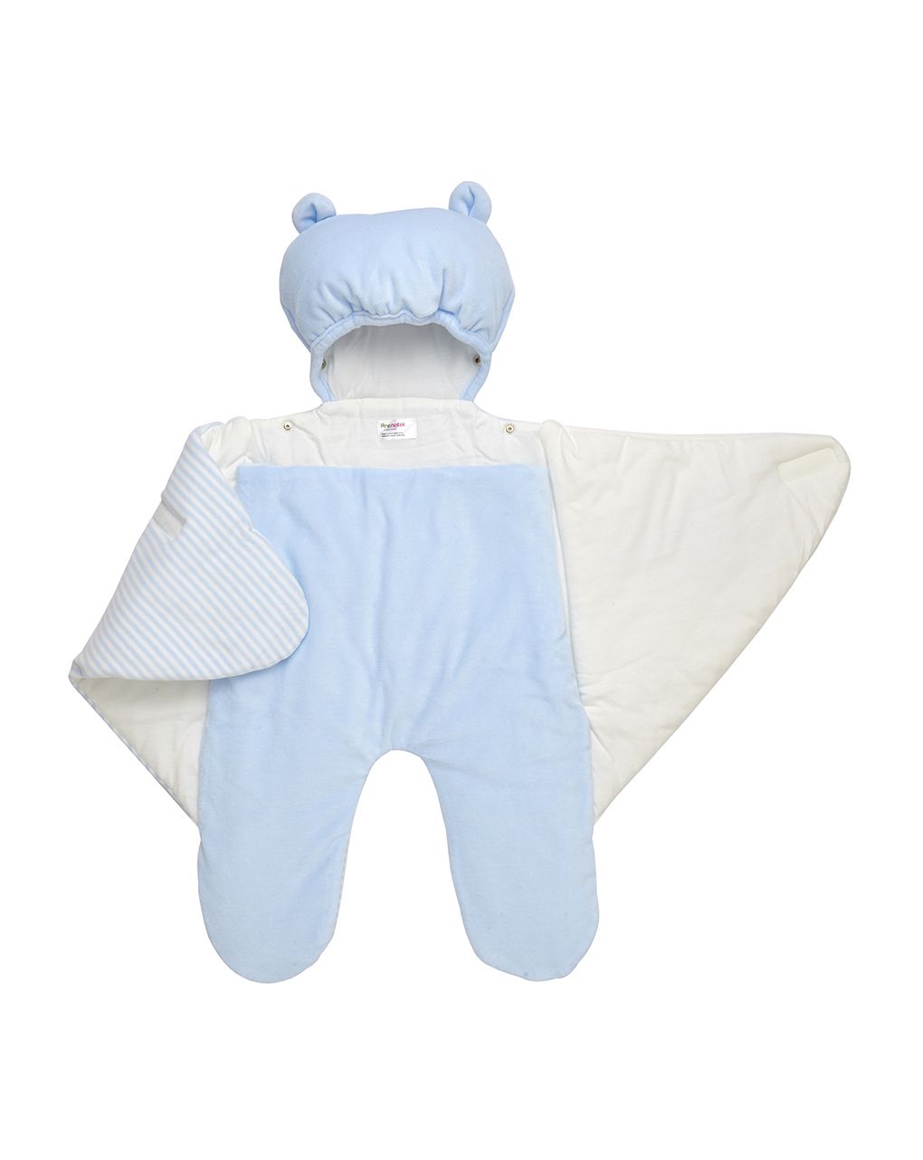 βρεφική φόρμα εξόδου σενίλ γαλάζια για αυτοκίνητο για αγόρι - Prénatal