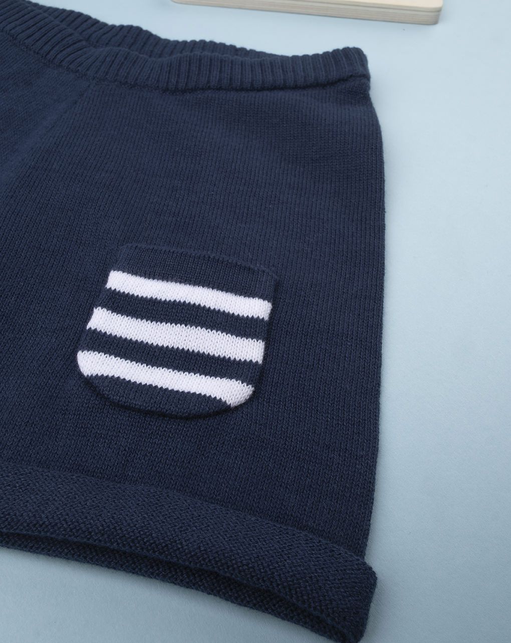 βρεφικό σετ μπλούζα και σορτσάκι πλεκτό για αγόρι - Prénatal