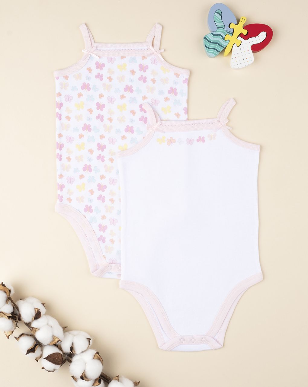 βρεφικά κορμάκια με πεταλούδες πακέτο x2 για κορίτσι - Prénatal