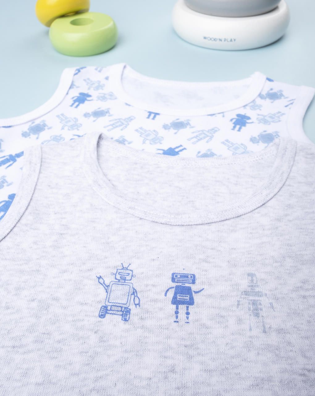 βρεφικά αμάνικα κορμάκια με ρομπότ πακέτο x2 τμχ για αγόρι - Prénatal