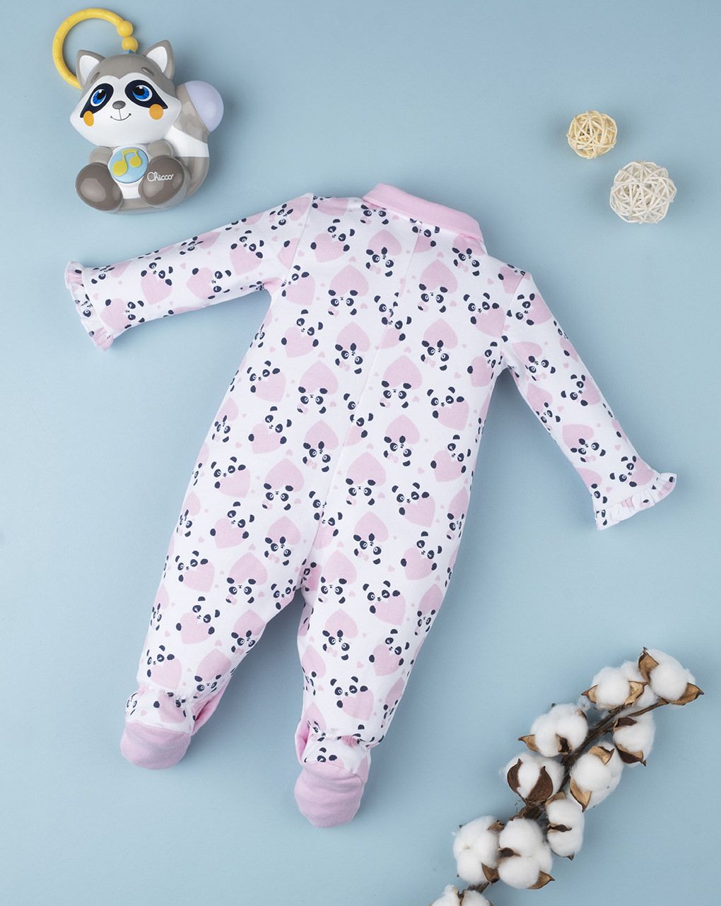 βρεφικό φορμάκι ροζ με πάντα για κορίτσι - Prénatal