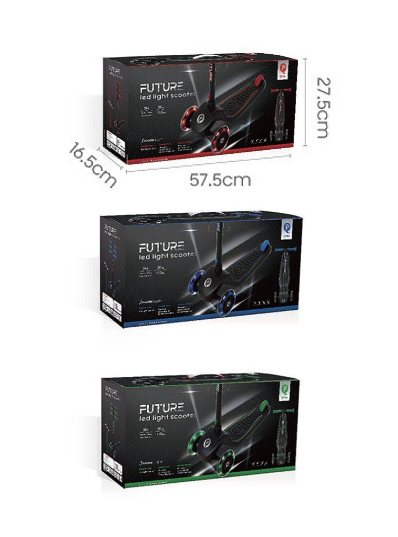 Qplay future σπαστό πατίνι/σκούτερ μπλε με φωτιζόμενες ρόδες led και φωτιζόμενη πλατφόρμα 01-1212056-03 - QPLAY