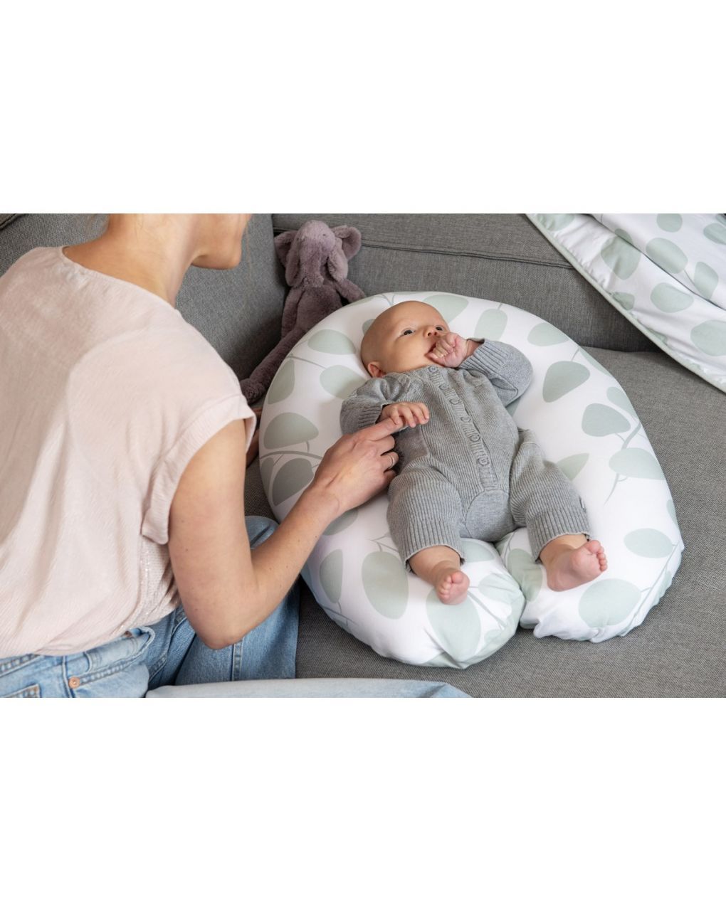 Doomoo μαξιλάρι θηλασμού buddy leaves aqua green - Doomoo