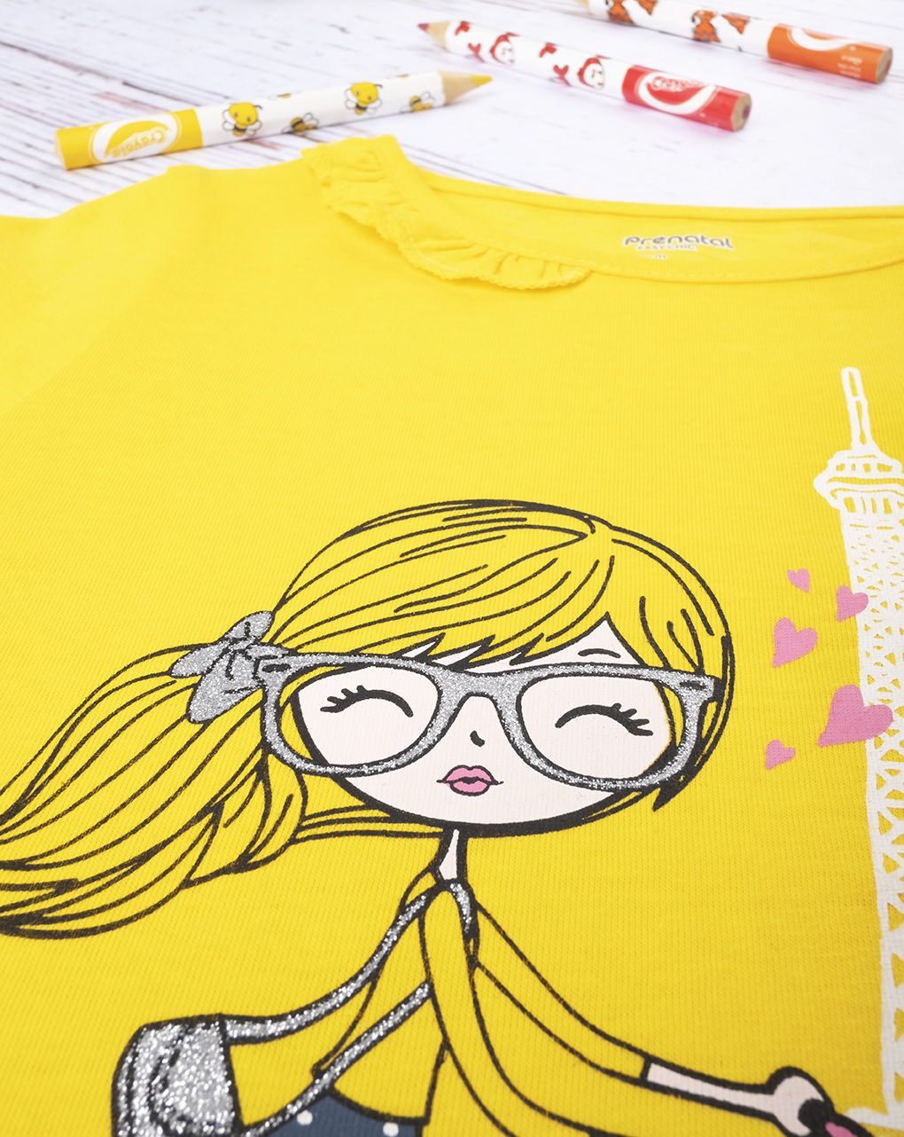 παιδική μπλούζα κίτρινη με το παρίσι για κορίτσι - Prénatal