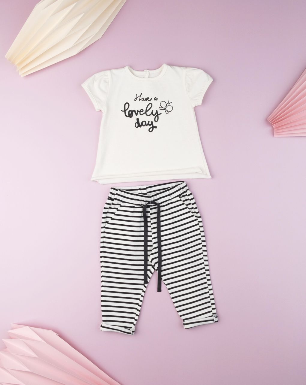 T-shirt λευκό με στάμπα have a lovely day για κορίτσι - Prénatal