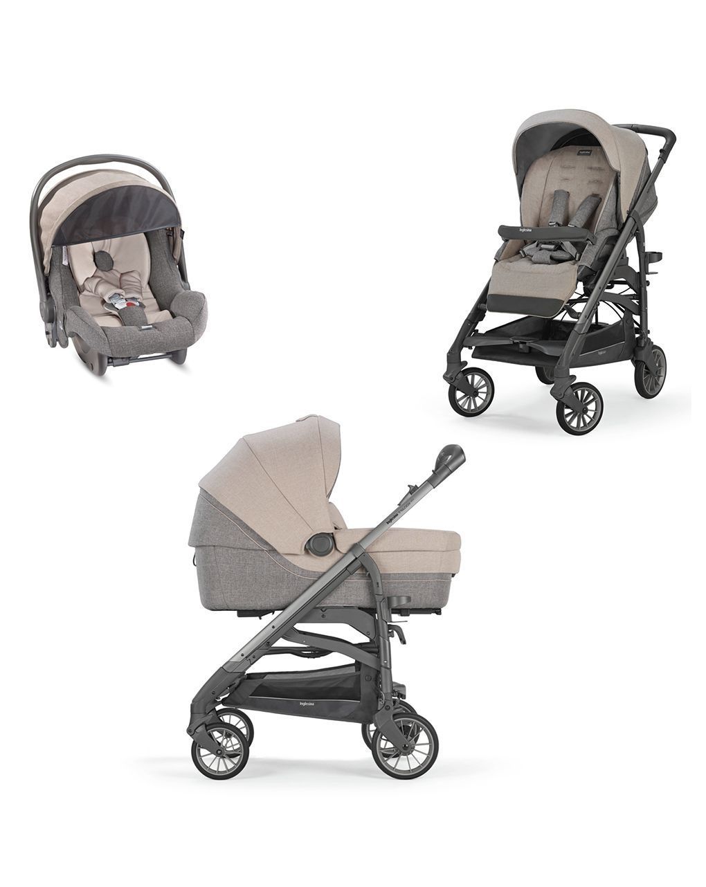 Inglesina σύστημα μετακίνησης trilogy quattro bermuda beige με σκελετό city titanium - Inglesina