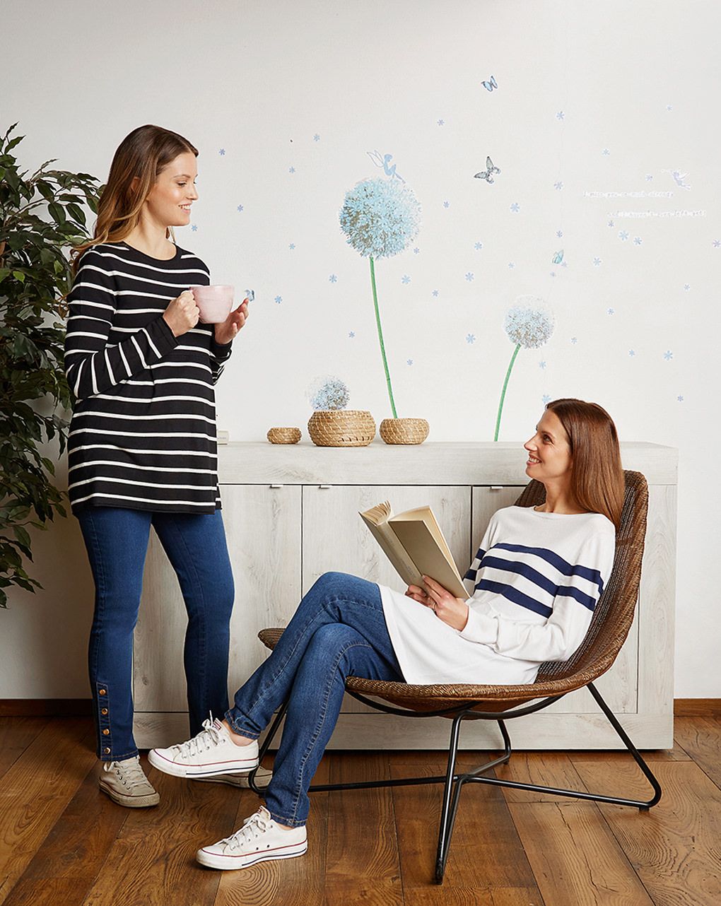 γυναικεία μπλούζα εγκυμοσύνης μαύρη - άσπρη - Prénatal