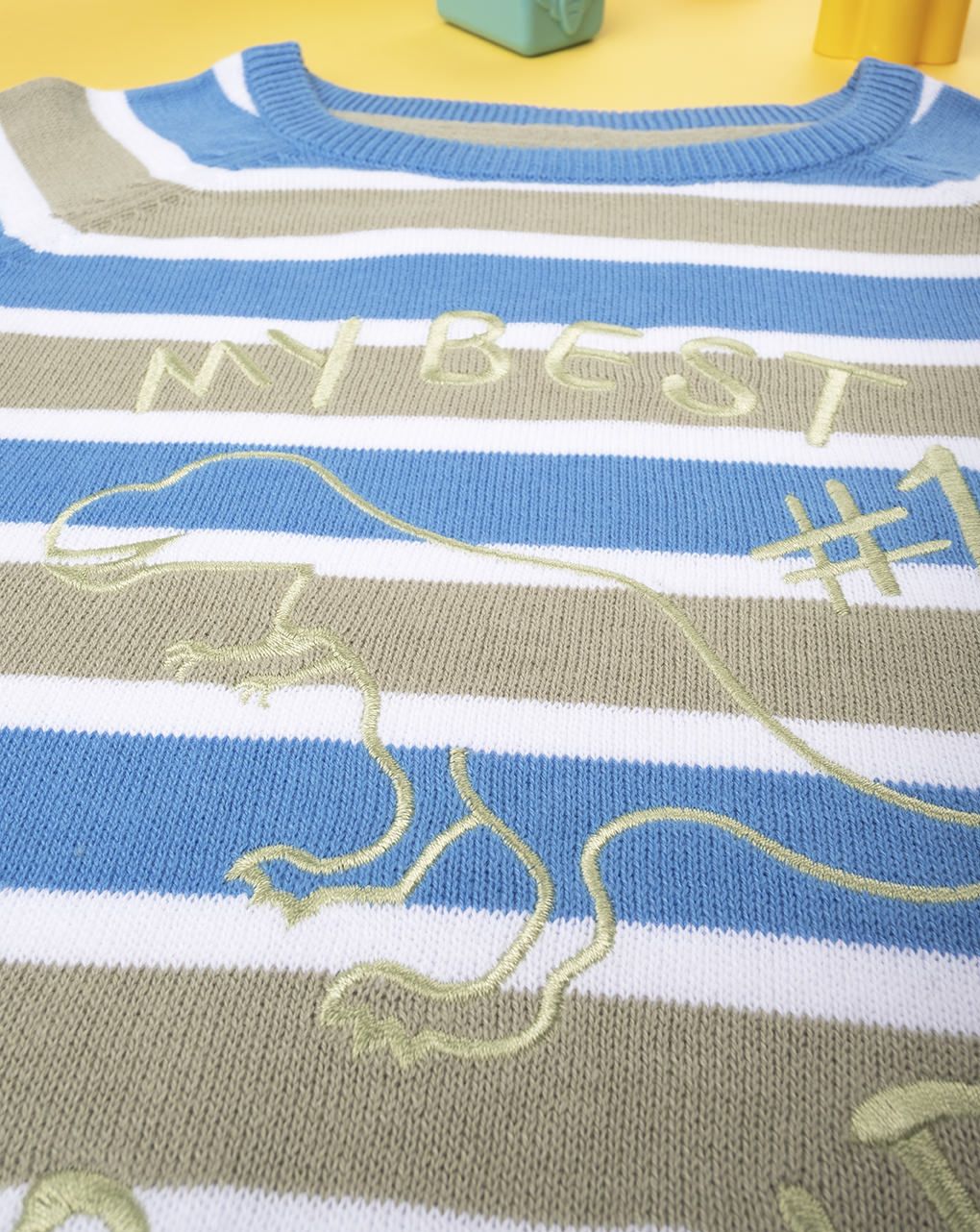 παιδικό πουλόβερ βαμβακερό με δεινόσαυρο  για αγόρι - Prénatal