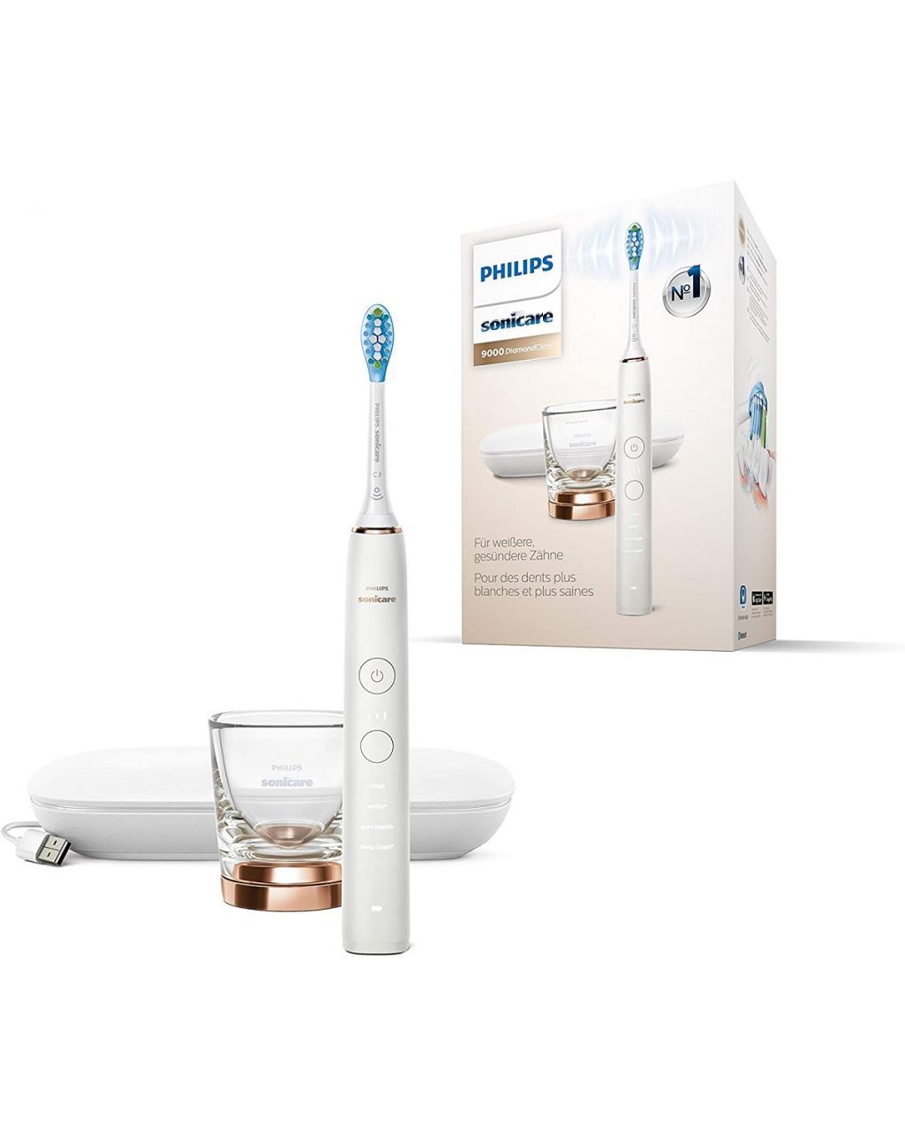 Philips sonicare ηλεκτρική οδοντόβουρτσα 9000 diamond hx9911/94 rose gold - Philips Sonicare