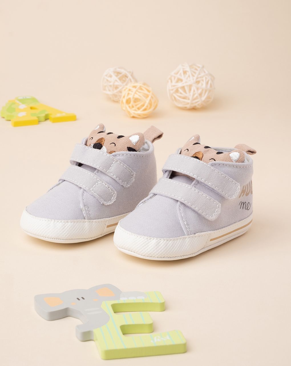 βρεφικά παπούτσια αγκαλιάς μπεζ για αγόρι - Prénatal