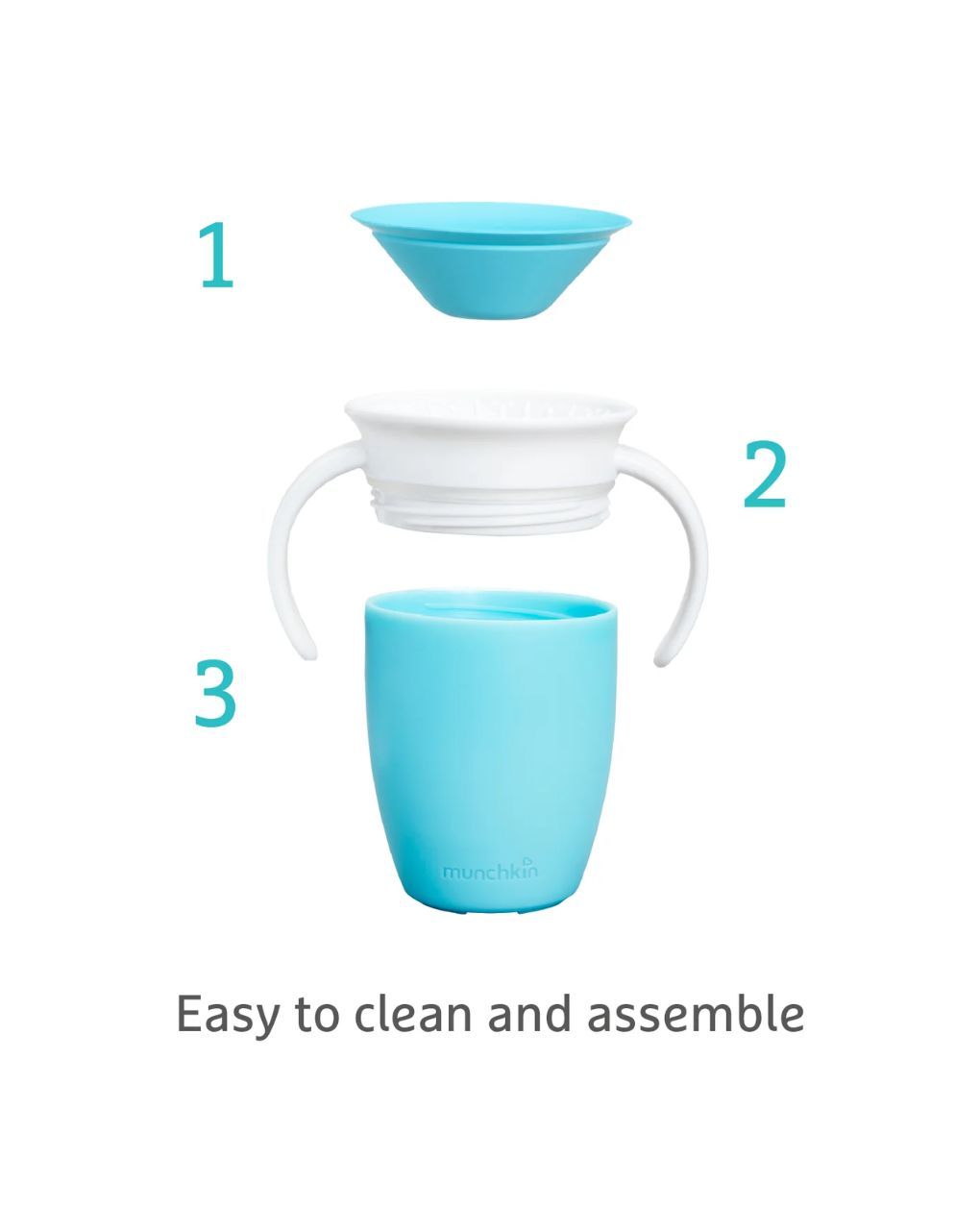 Munchkin εκπαιδευτικό ποτηράκι με λαβές miracle blue 207ml - Munchkin