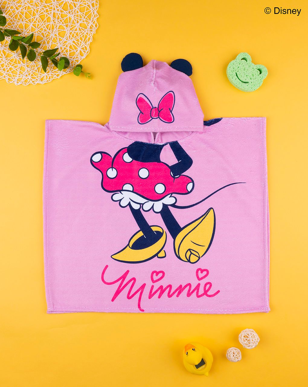 βρεφικό πόντσο θαλάσσης ροζ με τη minnie για κορίτσι - Prénatal