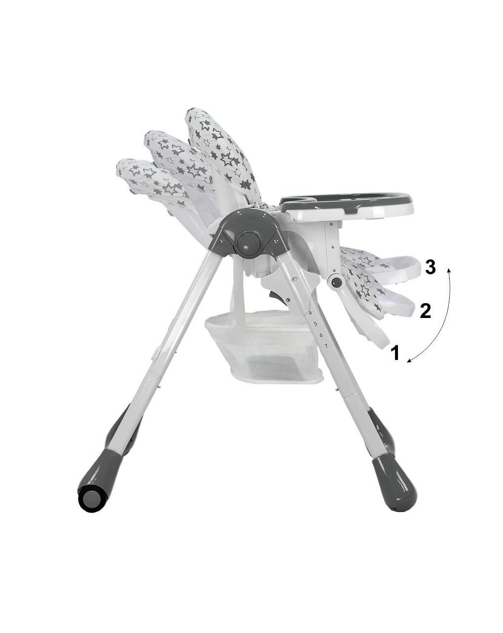Bebe stars καρέκλα φαγητού happy grey - Bebe Stars