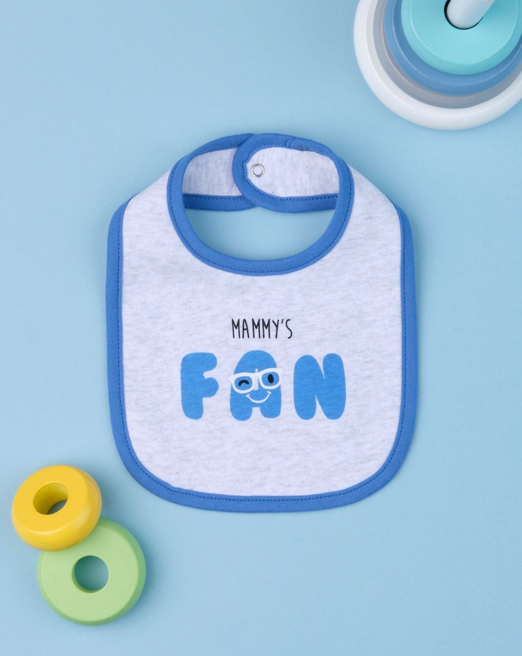 σαλιάρα γκρι με στάμπα για αγόρι - Prénatal