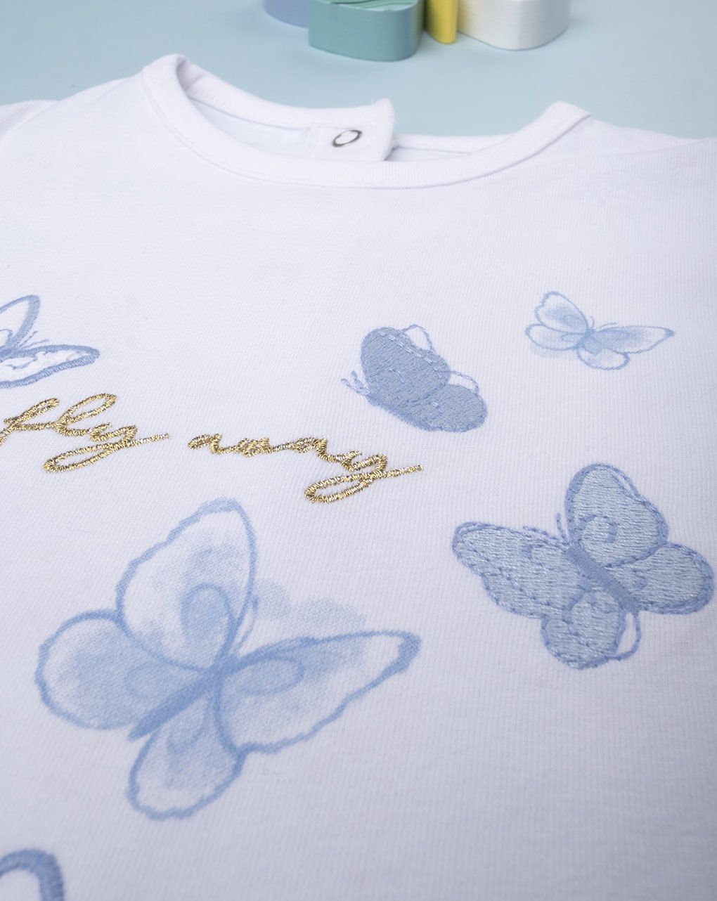 βρεφικό t-shirt λευκό με πεταλούδες για κορίτσι 688897 - Prénatal