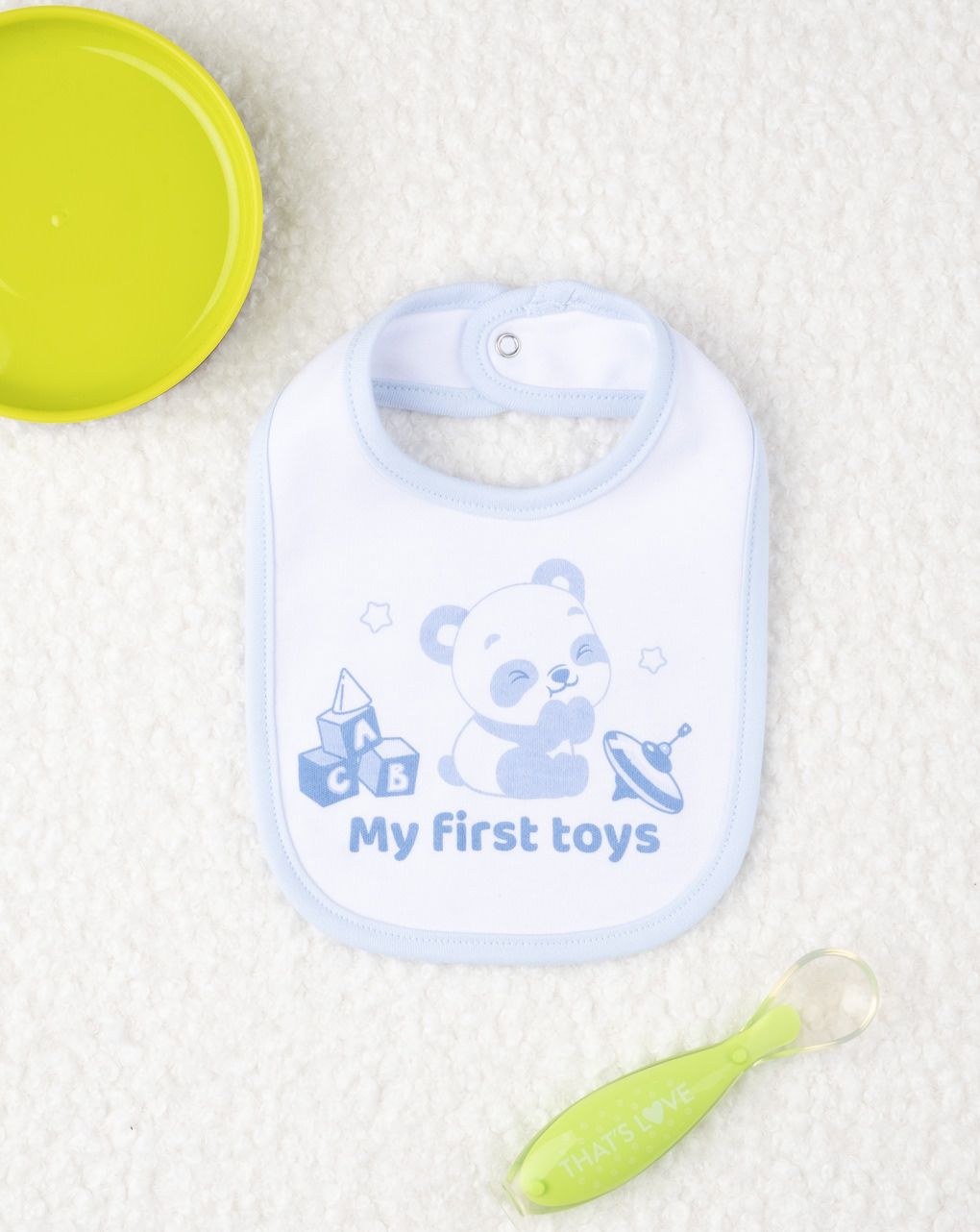 βρεφική σαλιάρα βαμβακερή με πάντα για αγόρι - Prénatal