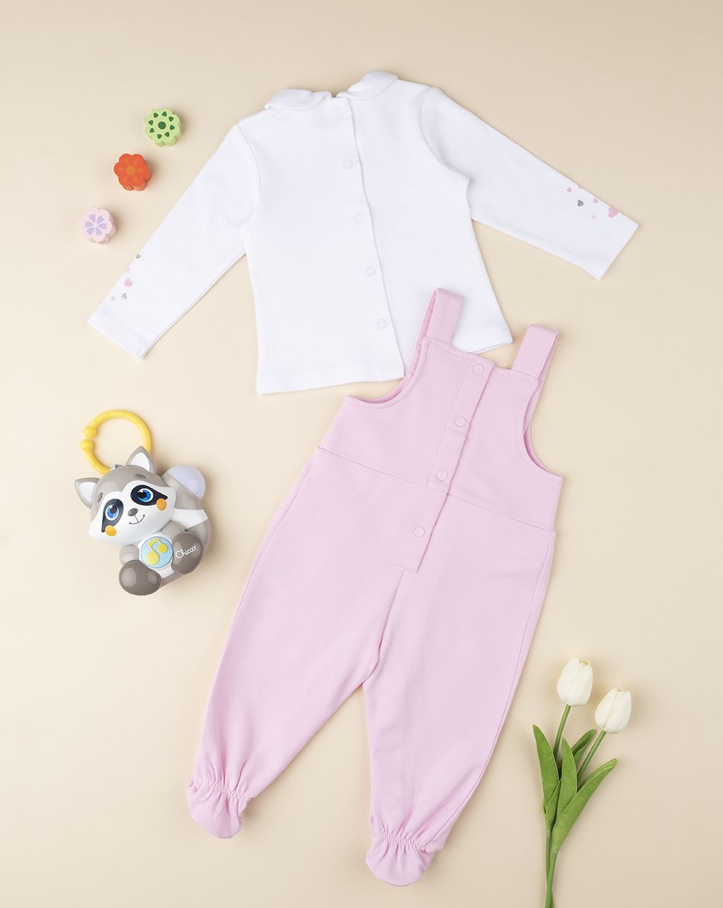 βρεφικό σετ μπλούζα και σαλοπέτα με πάντα για κορίτσι - Prénatal