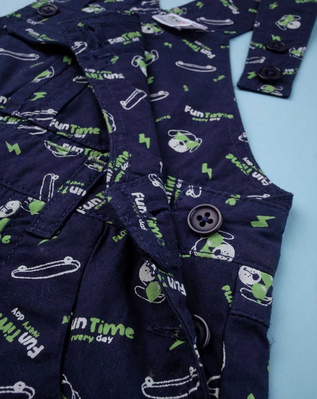 σαλοπέτα σορτς από ποπλίνα μπλε εμπριμέ για αγόρι - Prénatal