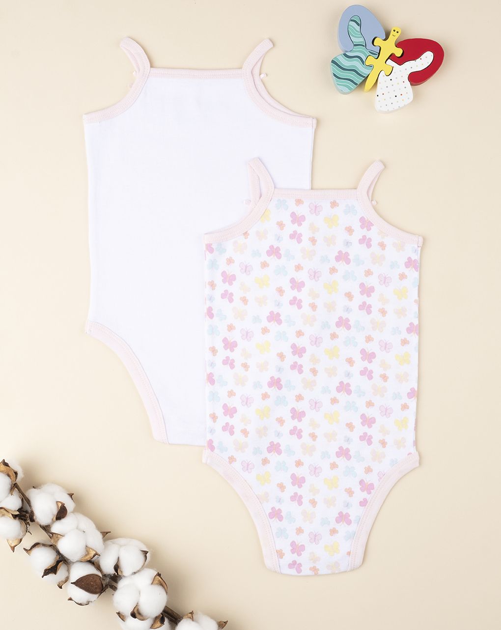 βρεφικά κορμάκια με πεταλούδες πακέτο x2 για κορίτσι - Prénatal