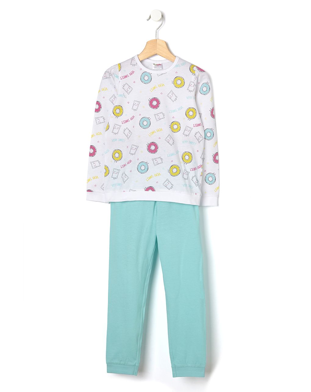 πιτζάμα τιρκουάζ με στάμπα λουκουμάδες για κορίτσι - Prénatal