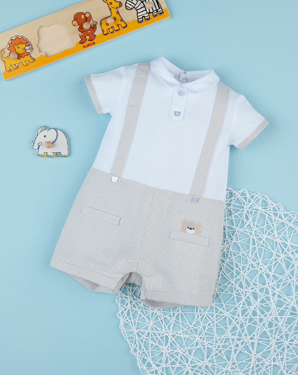 βρεφικό φορμάκι λευκό/εκρού για αγόρι - Prénatal