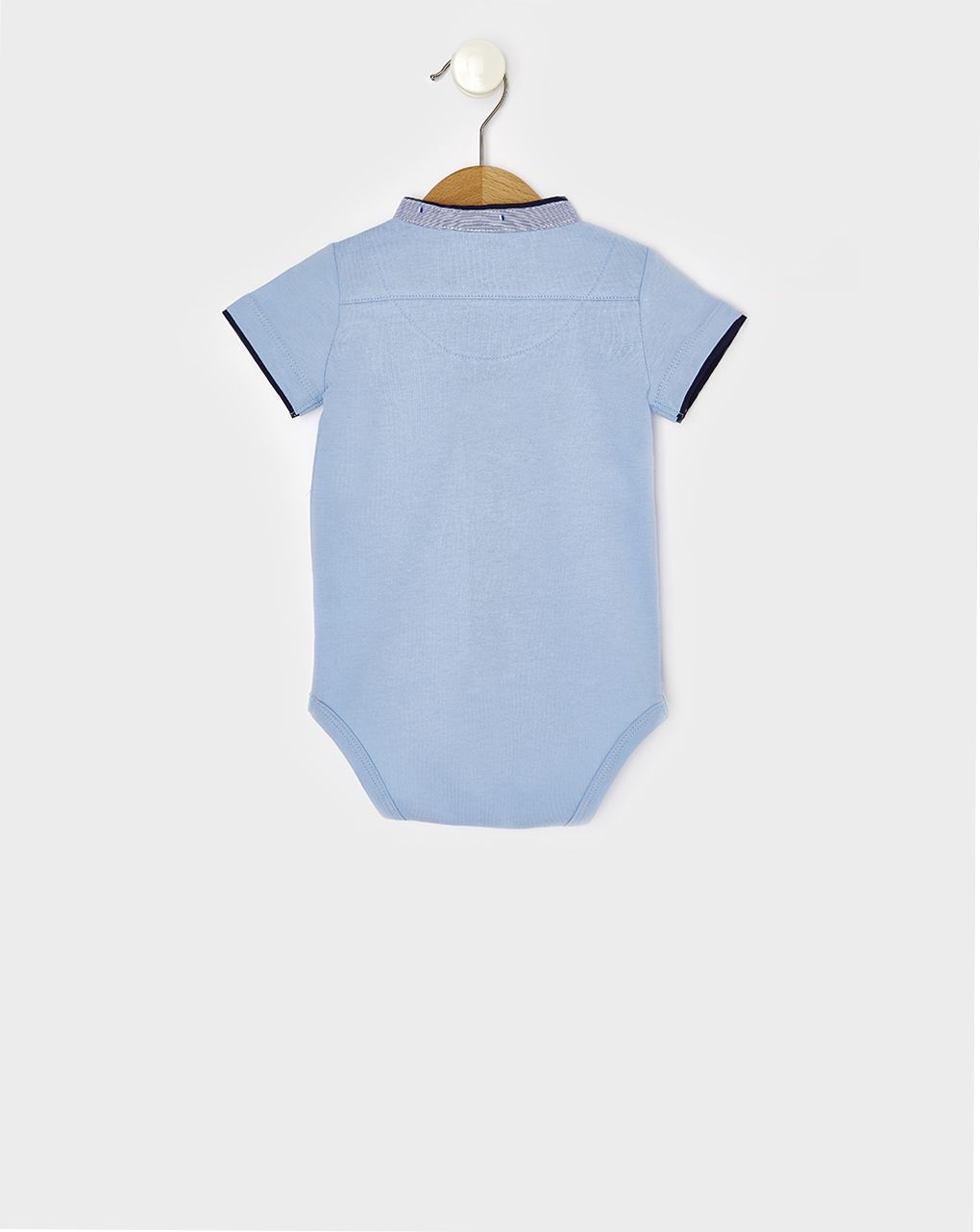 κορμάκι κοντομάνικο jersey γαλάζιο για αγόρι - Prénatal