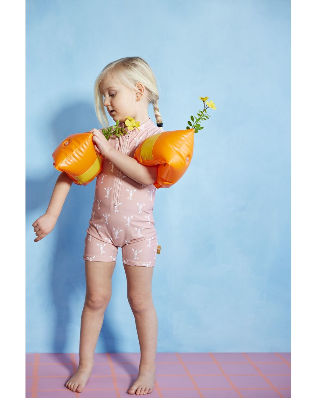 Fresk όλόσωμο μαγιό uv suit lobster cameo rose για κορίτσι - Fresk