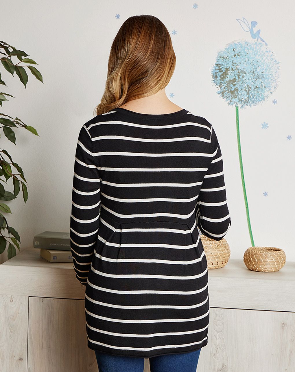 γυναικεία μπλούζα εγκυμοσύνης μαύρη - άσπρη - Prénatal