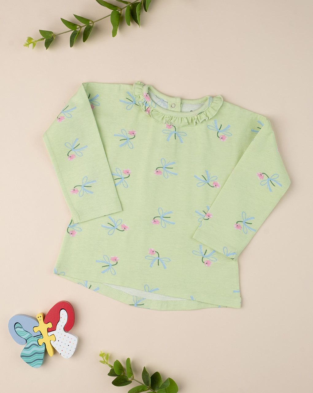 μπλούζα με λουλούδια πράσινη για κορίτσι - Prénatal