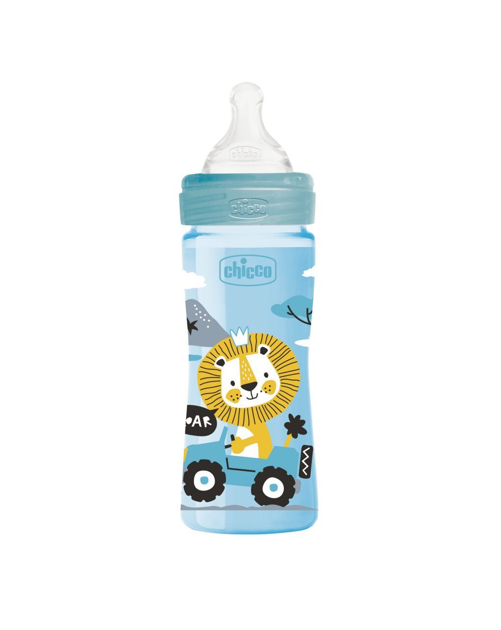 Chicco πλαστικό μπιμπερό well being 250ml μέτριας ροής 2m+ σιελ a60-28623-20