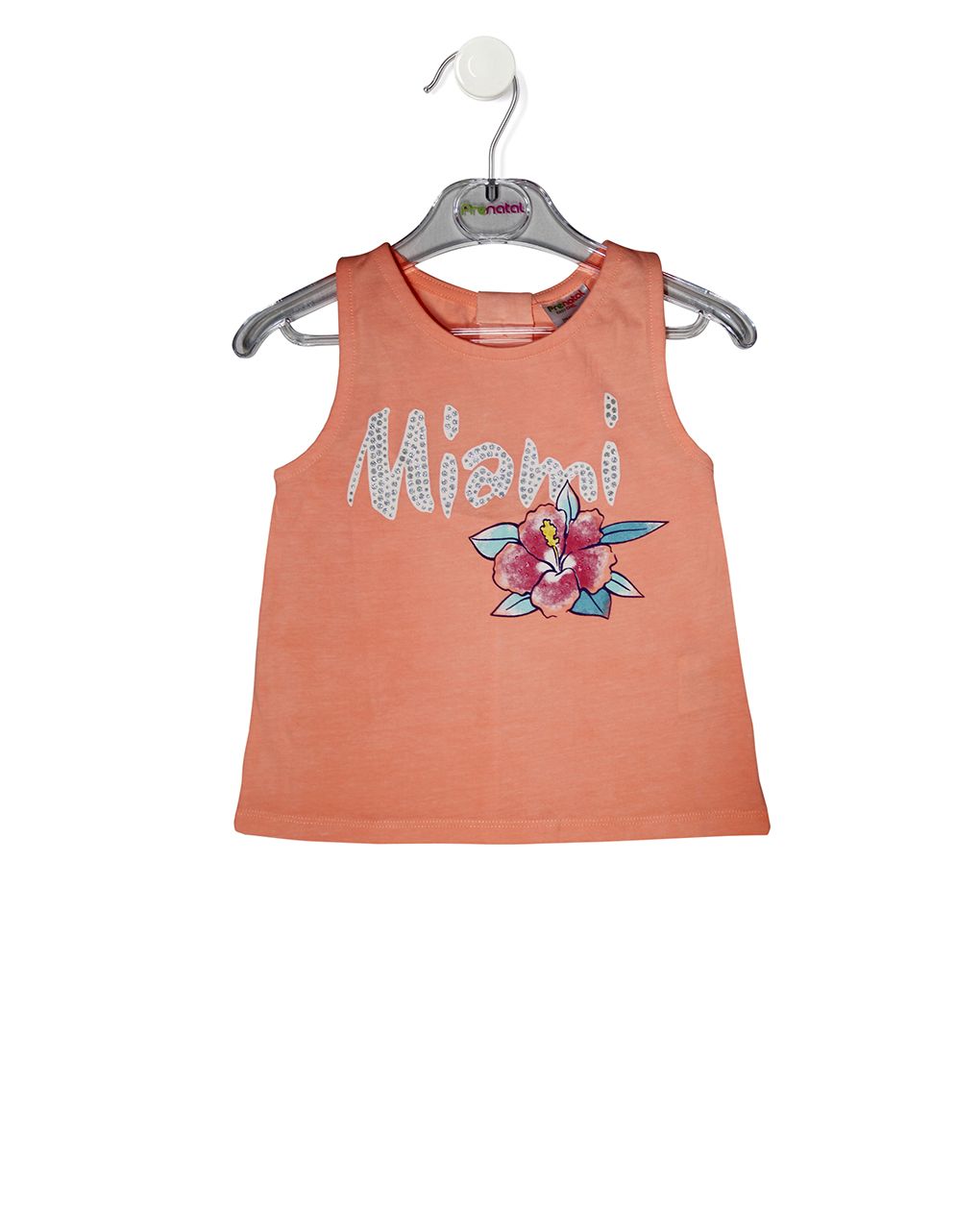 μπλούζα αμάνικη με στάμπα miami για κορίτσι
