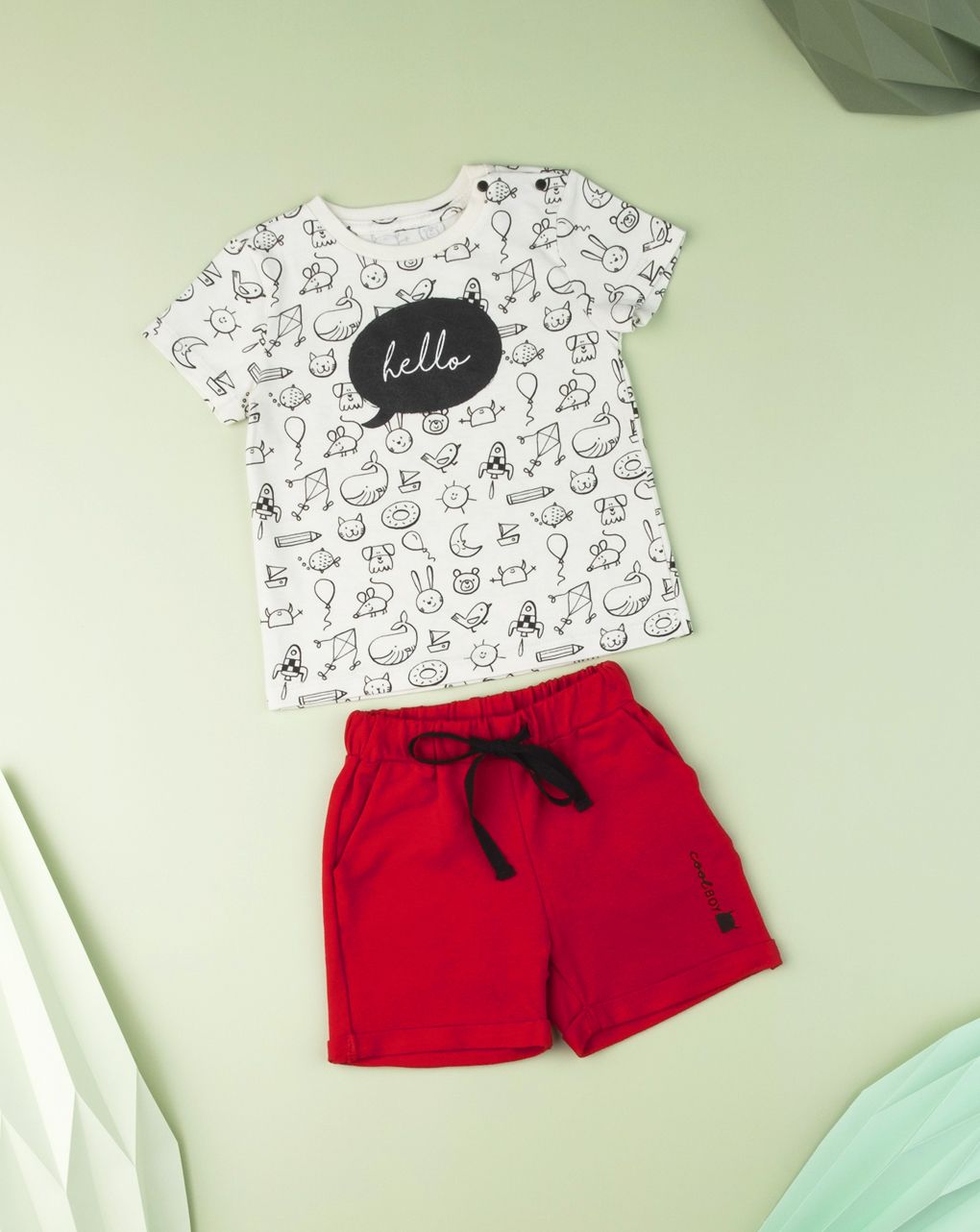 T-shirt jersey λευκό με εμπριμέ στάμπα για αγόρι - Prénatal