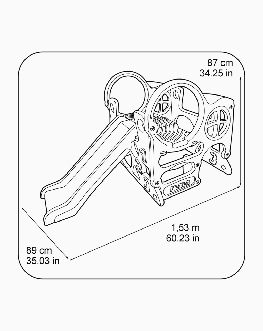 Feber κέντρο δραστηριοτήτων αctivity ηouse με τσουλήθρα 153x89x87cm - Feber
