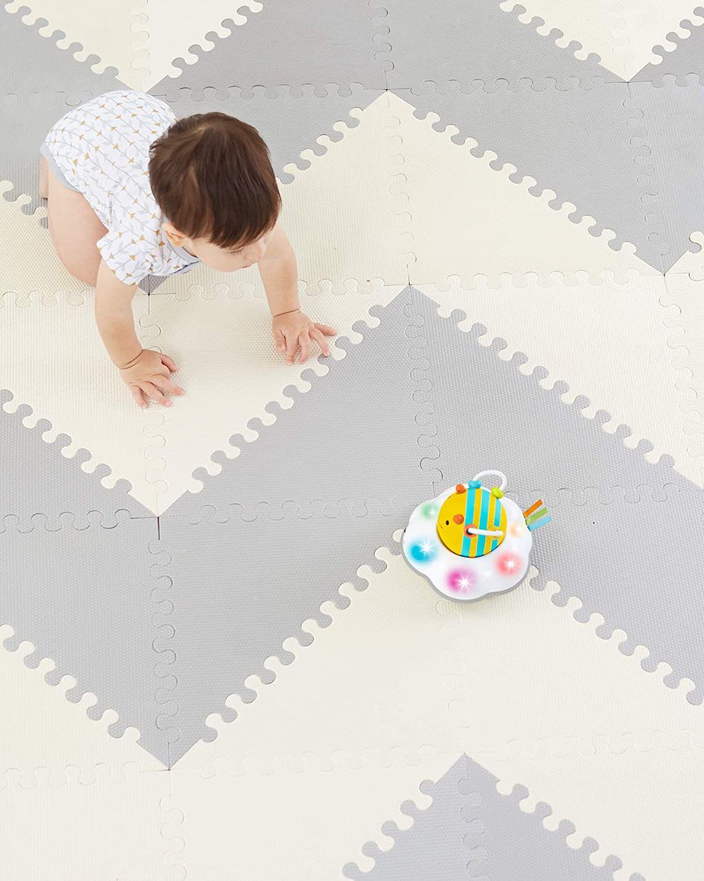 Skip hop χαλάκι παιχνιδιού playspot geo foam floor tiles grey/cream - SKIP HOP