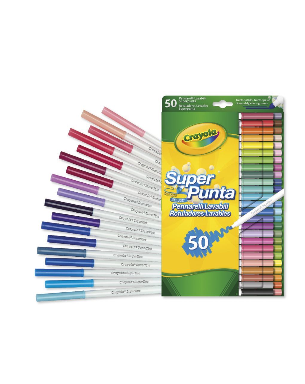 Crayola - 50 μαρκαδόροι superpunta πλενόμενοι